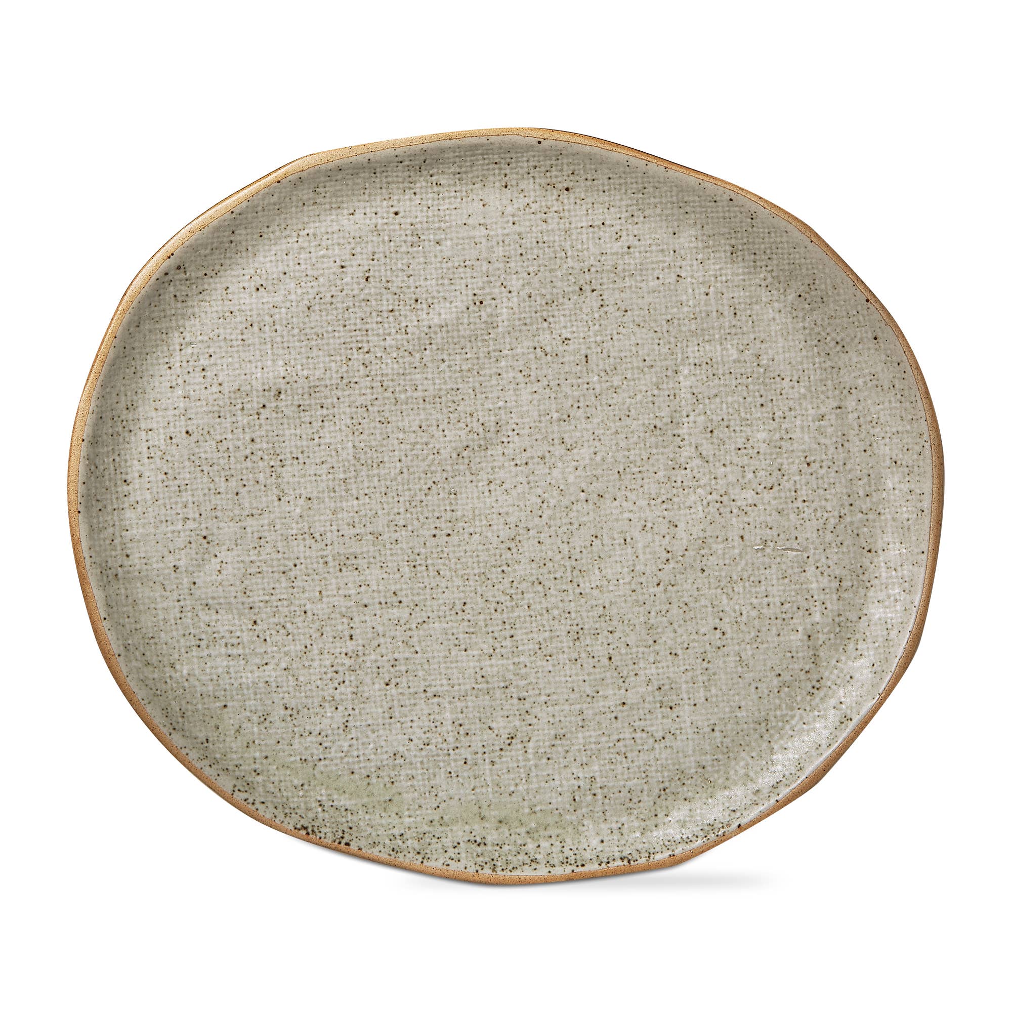 SALE Matte Reactive Speckle Texture Glaze Platter - Beige