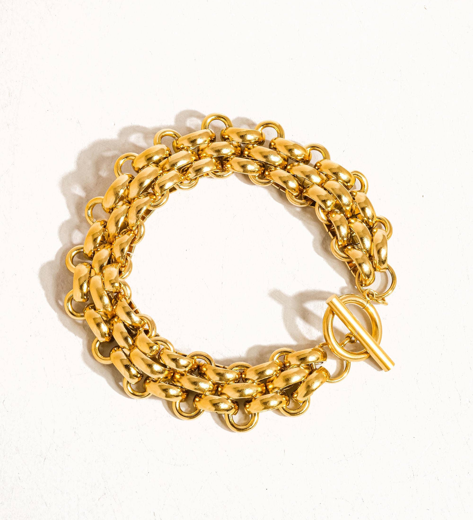 Donni 18K Gold Non-Tarnish Bold Weave Bracelet