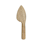 Wooden spoon with a pointed end on a white background