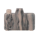 Decorative Figurine - Multicolor Marble Camera Shape,  5 in.
