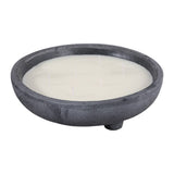 Candle - Lemon Scent Black Ceramic Distressed Footed, 46 Oz