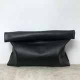 RETRO CURLED HIGH CAPACITY HANDBAG CASUAL CLIP BAG