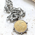 Medallion French Angel coin necklace boutique  jewelry