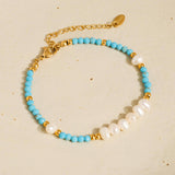 Clément 18K Gold Non-Tarnish Boho Pearl Beaded Bracelet