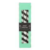 Set of 3 Black Candy Cane Stripe Creepmas Taper Candles