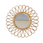 25 " Round Handmade Rattan Cane Wall Mirror