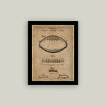 Vintage Football Map Framed Antique Art