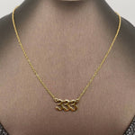 Lucky Numbers 18K Gold Plated Stainless Steel Necklace - FGS