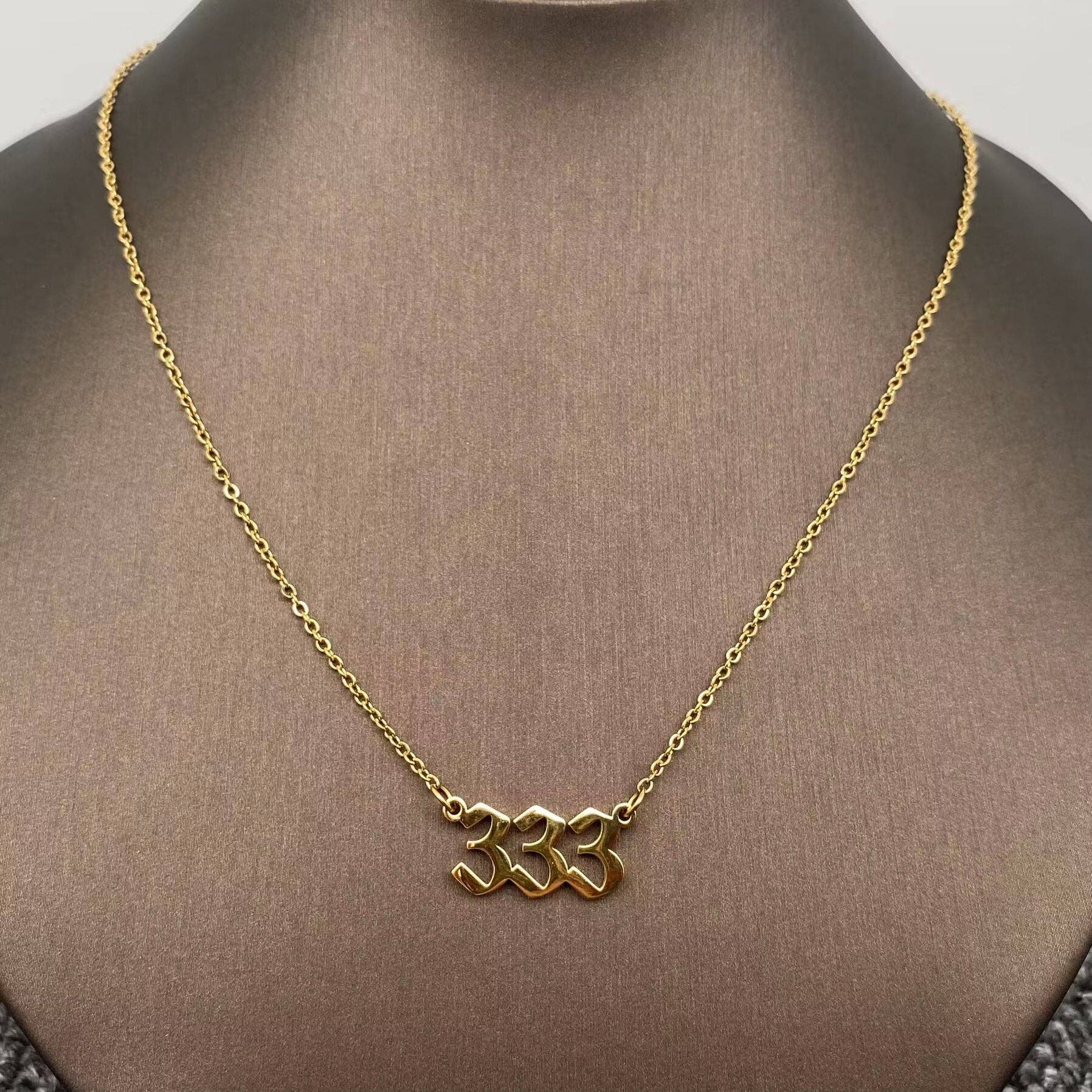 Lucky Numbers 18K Gold Plated Stainless Steel Necklace - FGS