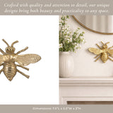 Figurine - Gold Metal Decorative Solid Busy Bee, 8 in.