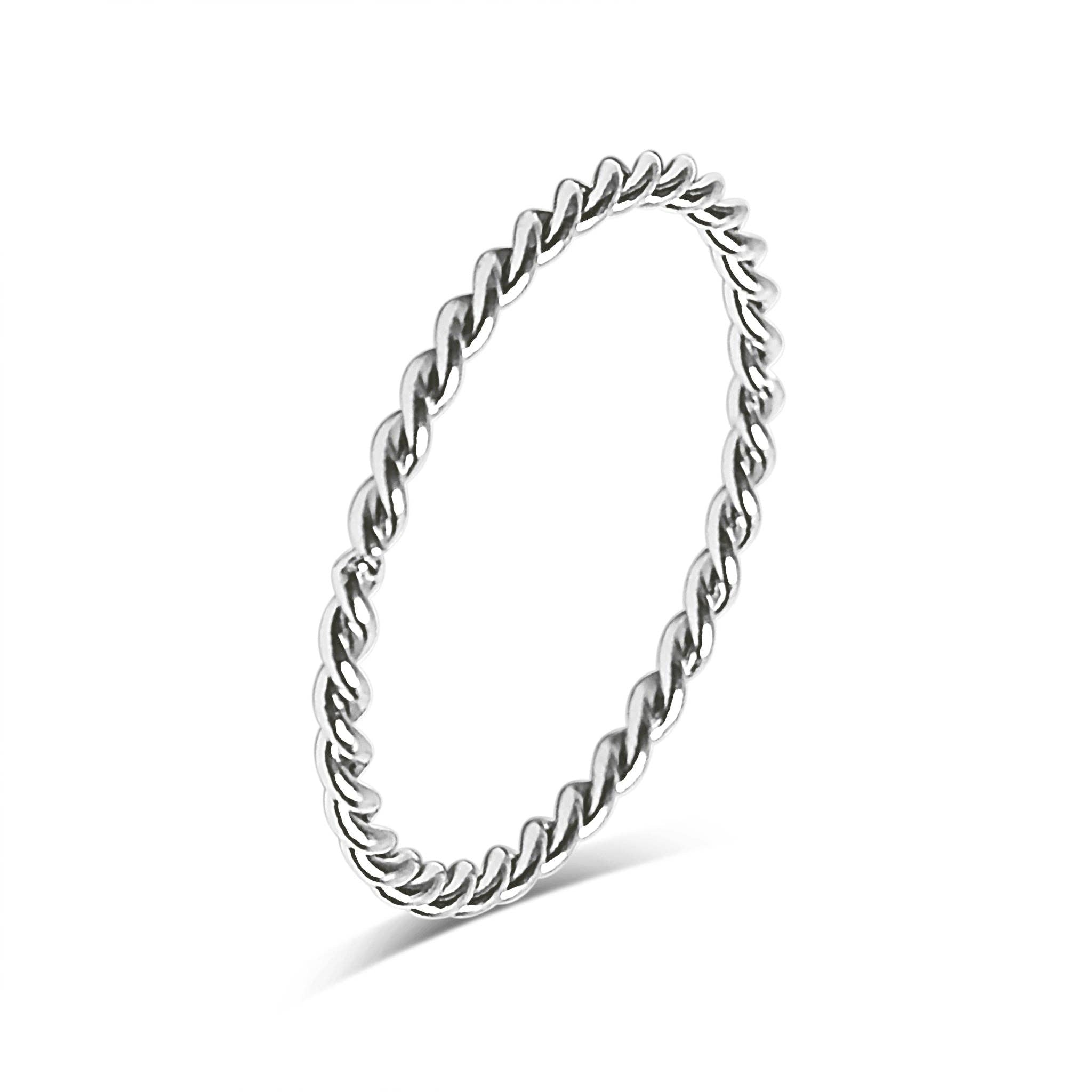 Stainless Steel Braided Stacking Ring - Hypoallergenic