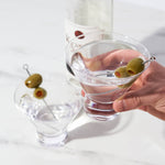 Raye™ Heavy-Base Stemless Crystal Martini Glasses - Set of 4