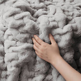 Soft Ruched 50x60" Throw Blanket, Grey