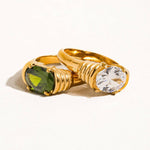 Verna 18K Gold Non-Tarnish Rhinestone Ring