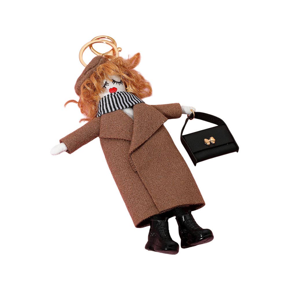 Trench Coat Fashion Doll Keychain / Bag Charm