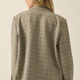 Plaid Oversized Two-Button Blazer Jacket