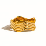 Ivan 18K Gold Non-Tarnish Wavy Ring