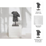 Gray 25x15 in. Resin Modern Cracked Torso Sculpture