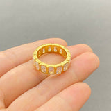 Multi Shape Zircon 18K Gold Plated S.Steel Rings - FGS