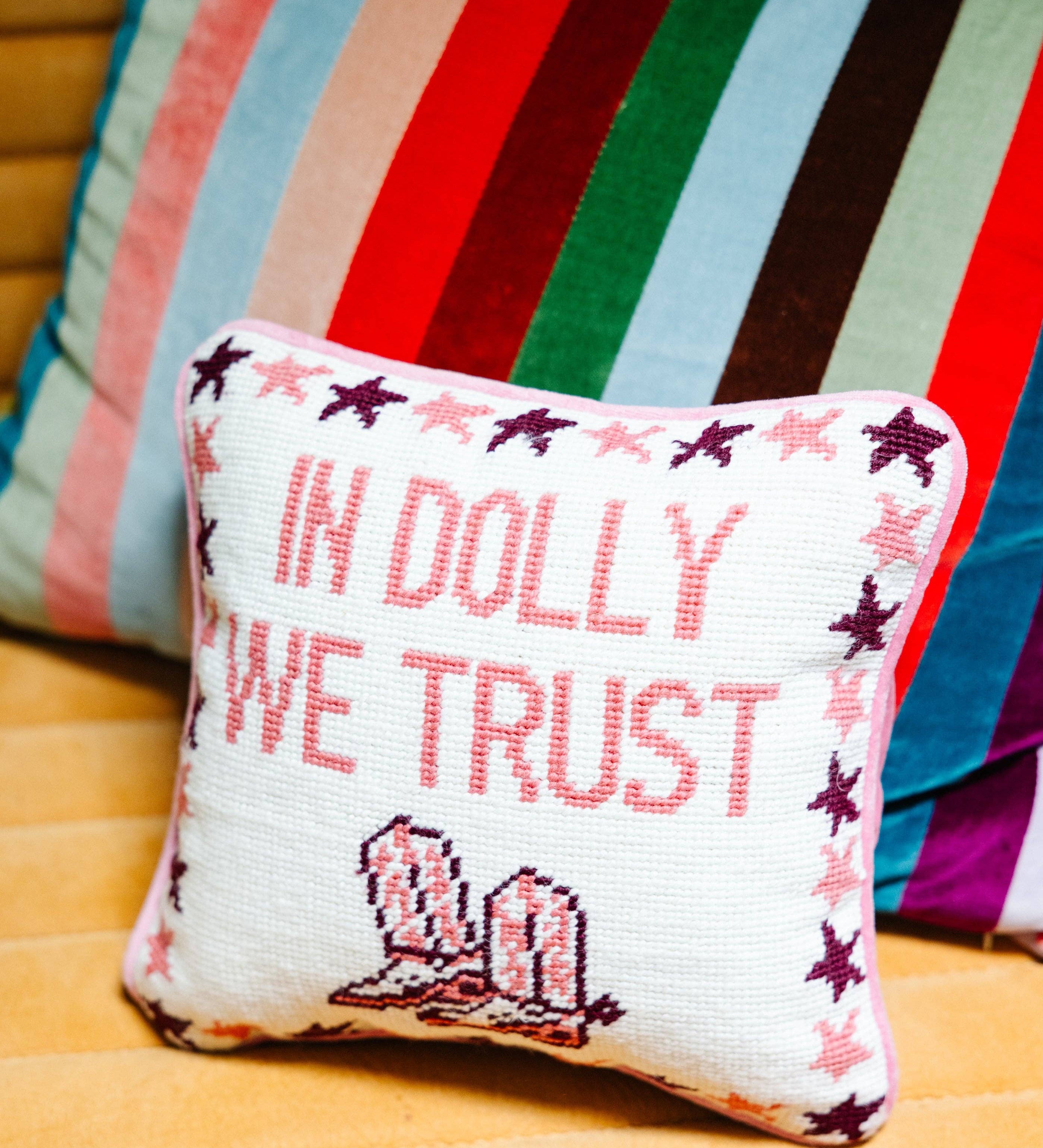 Trust Dolly Needlepoint Pillow