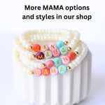Mama MINI matching Pink beaded stretch bracelet jewelry set
