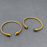 Inlaid Zircon18K Gold Plated SS Spiral Cuff - FGS
