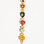 Elysian 18K Gold Boho Baroque Heart Color Bracelet