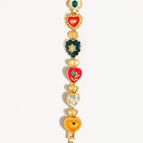 Elysian 18K Gold Boho Baroque Heart Color Bracelet