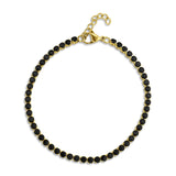 18K Gold PVD Jet Black Tennis Chain Bracelet / Anklet
