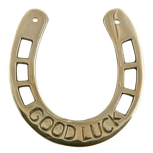 Brass Good Luck Horse Shoe - 4.75"L, 4"W