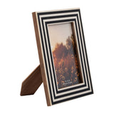Black/White 4x6 in. Resin Dimensional Lines Photo Frame