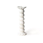 Signature White Large Ruffle Knobbed Candle Holder