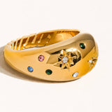 Angela 18K Gold Non-Tarnish Star Dome Ring