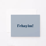 L'Chayim Blue Greeting Card