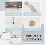 "...._ Vegan Leather Woven Crossbody Waist Bag