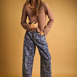 PAISLEY PRINT WASHED JEANS