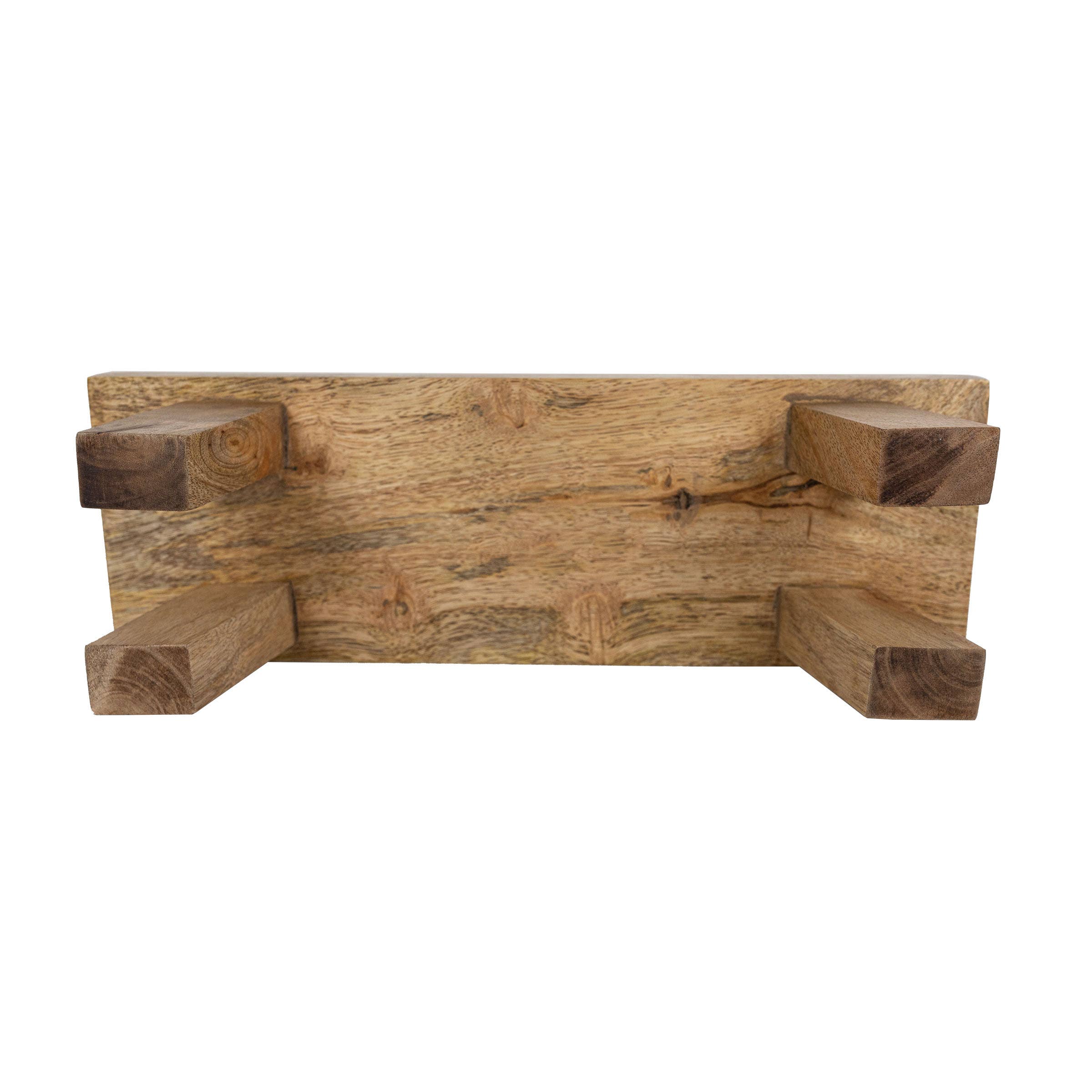 Hazel Footed Stool Mango Wood Farmhouse Riser