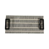 Trays Set of 2 - Black/White Wood Handled, 18/22 in.