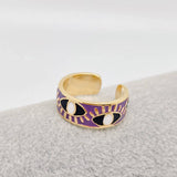 Enamel Gold-Plated Evil Eye Ring