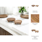 Trays Set of 2 - Brown Mango Wood Round Risers, 8/10 in.