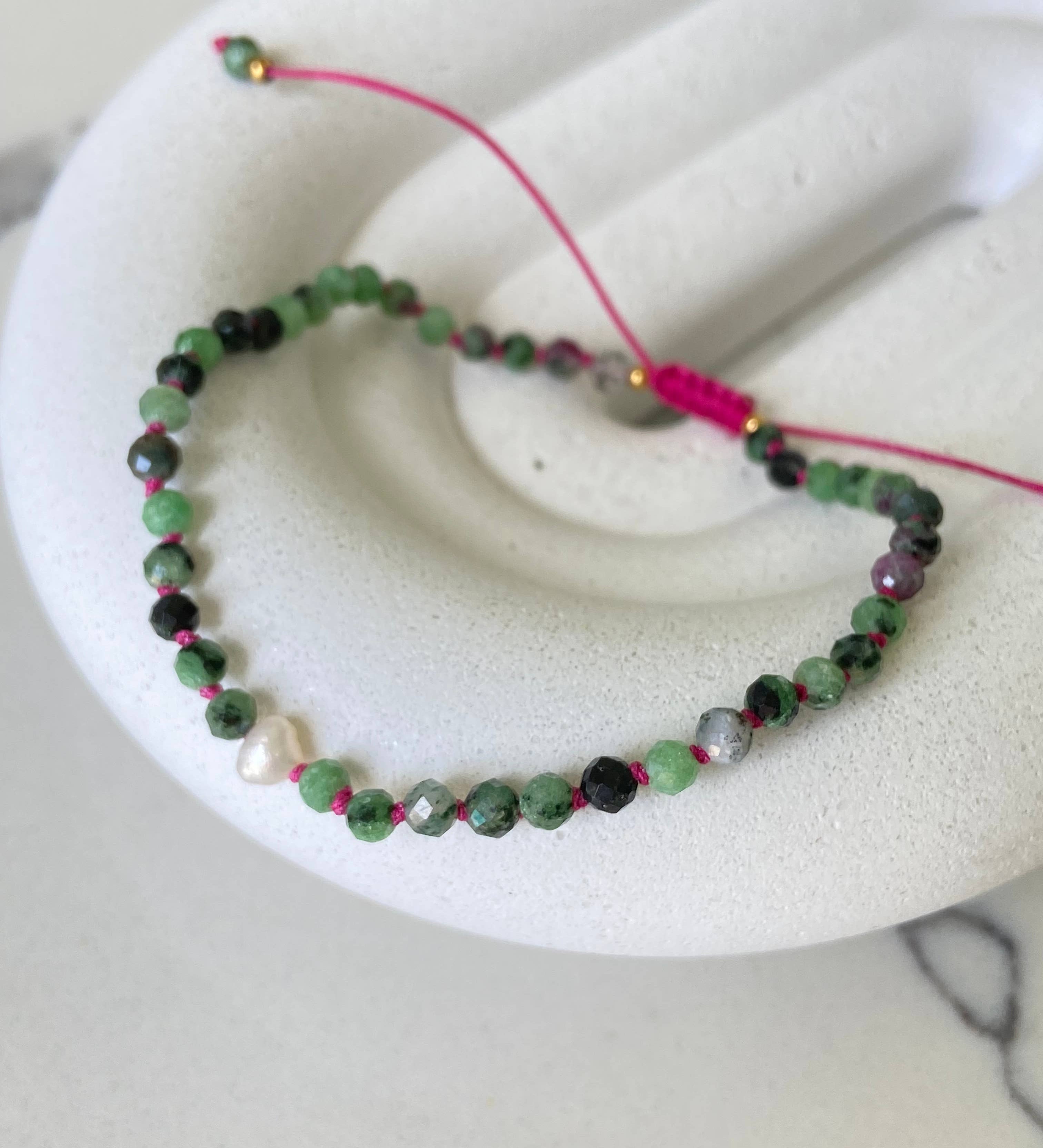 Poly Ruby Zoisite stone bracelet