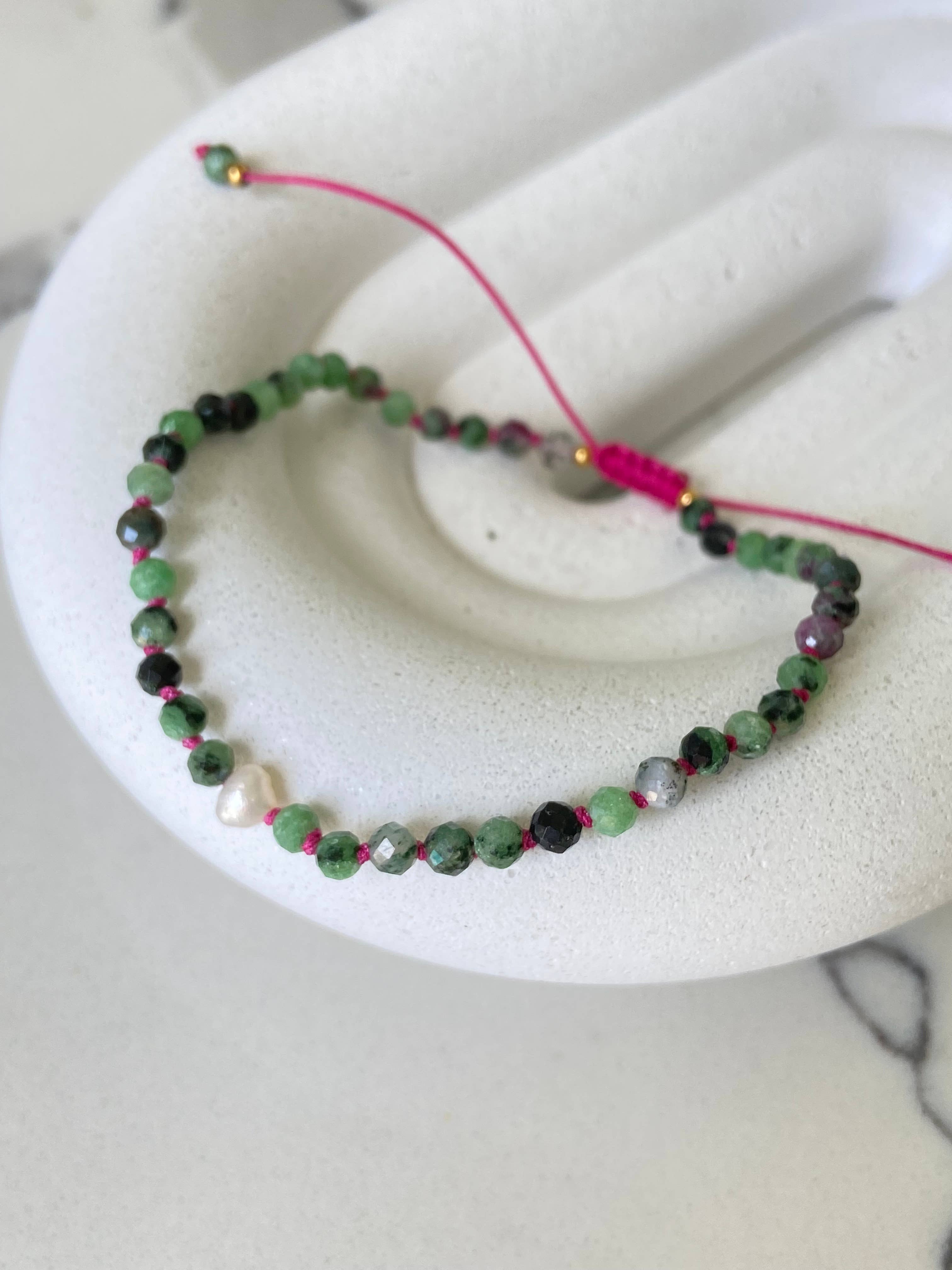 Poly Ruby Zoisite stone bracelet