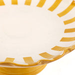 Ceramic Stripe Cake Stand, Yellow  - 10 x 10 x 3.75 Inches