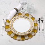 Yellow Floral Beaded Placemat