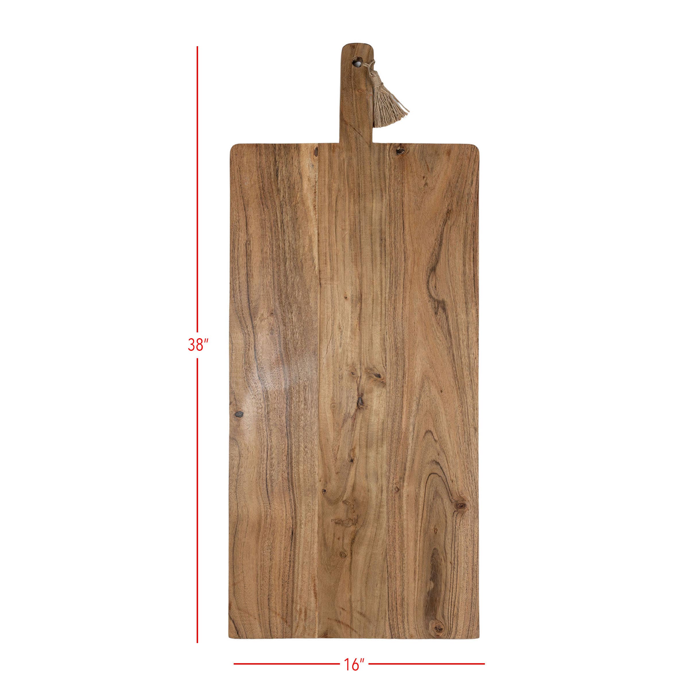 Prairie 38 Inch Oversized Cutting Board Acacia Wood & Jute