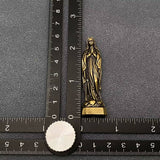 Small Brass Virgin Mary Statue Desktop Ornaments Decoration