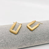 U Shape 18K Gold Plated Stainless Steel Hoop Earrings - FGS
