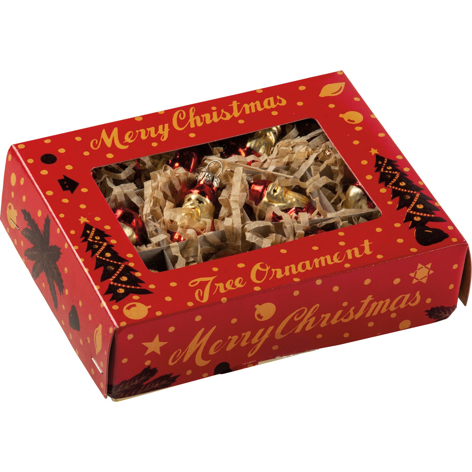 Glass Santa Mini Ornament Set