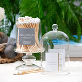 Tall Glass Jar with Lid & 120 Wooden White Matches