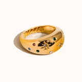 Angela 18K Gold Non-Tarnish Star Dome Ring